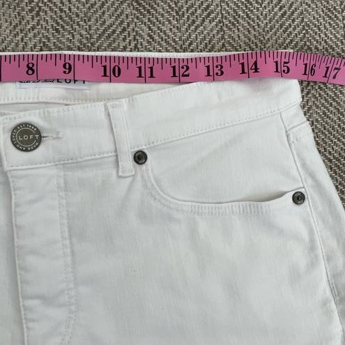 Loft Skinny Crop Jeans Chewed Hem White 29/8