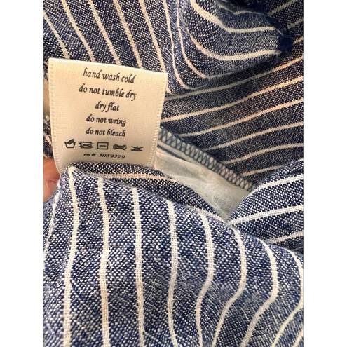 Harper  Women's Dress Striped Blue/White Pockets Short Sleeve Size Small