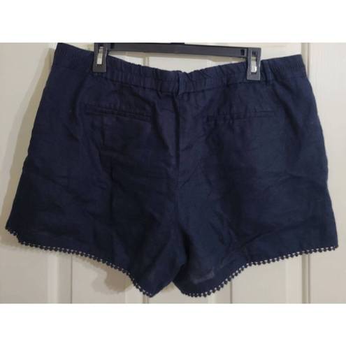 The Loft  Size 14 Navy 100% Linen Shorts