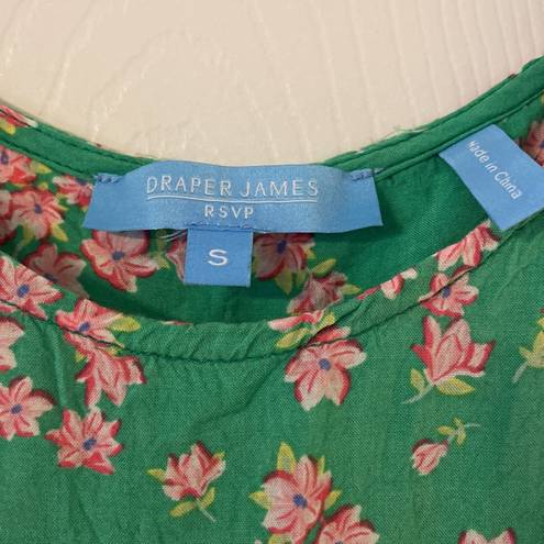 Draper James Deeper James RSVP shirt size S length 22”bust 30” color green with flower design