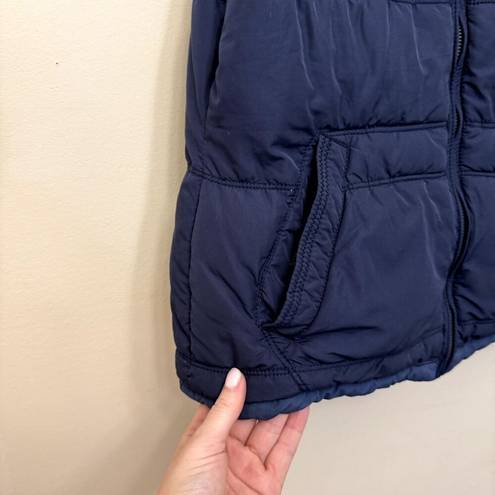 American Eagle  Puffer Vest Womens Size S Navy Blue Full Zip Basic Minimalist