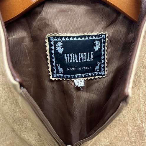 Vera Pelle  Vintage Tan Leather Jacket 16 L