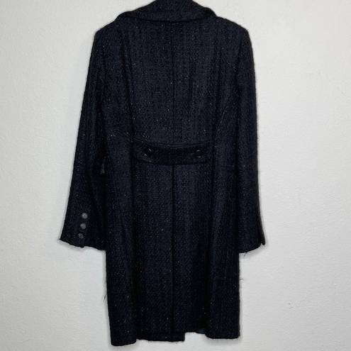 5|48  Metallic Black Coat Wool Blend