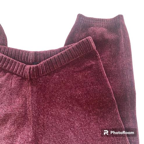 Lulus Weekend Chiller Plum Purple Chenille Knit Lounge Joggers