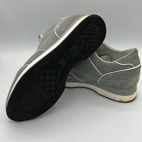 Max Mara  Suede Sneakers With Small Wedge In Grey size 37.5 B24A2