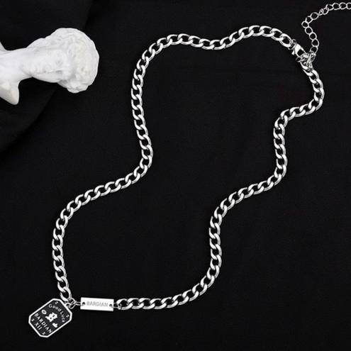 Good Luck Pendant Necklace for Men Women Streetwear Unisex Hip Hop Style Silver