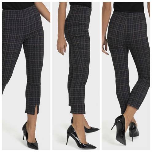 Joseph Ribkoff  Split Hem Houndstooth & Plaid Skinny Stretch Pants Trousers