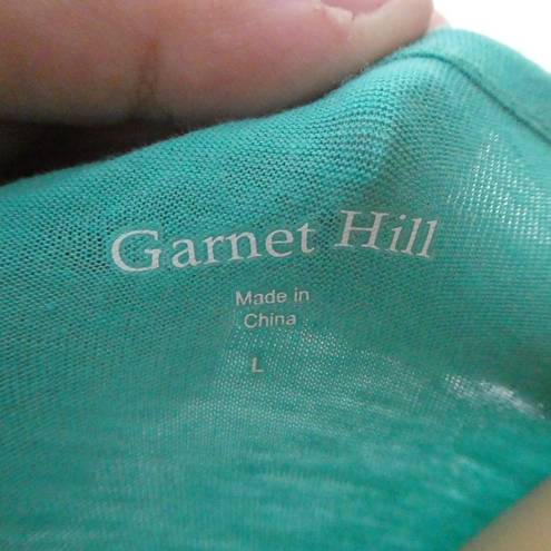 Garnet Hill  Teal Scoop Neck Drop Waist Blouse Top