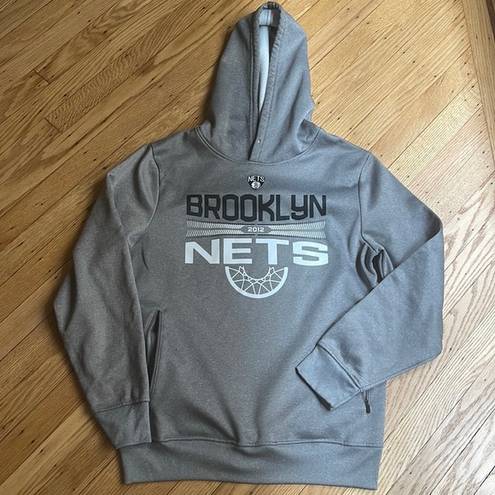 Nba  BROOKLYN NETS gray hooded sweatshirt size medium