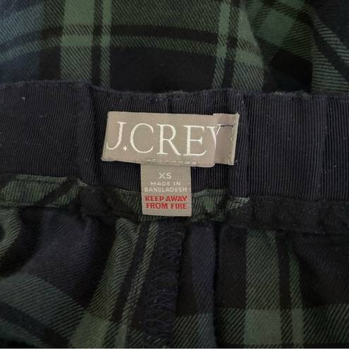 J.Crew  Flannel Long-Sleeve Pajama Set in Black Watch Tartan Size XS