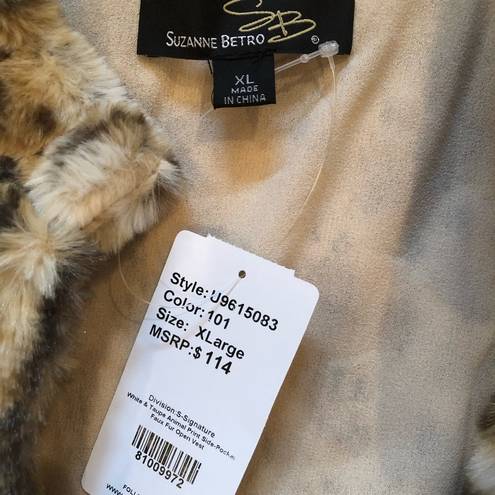 Suzanne Betro  leopard print faux fur vest