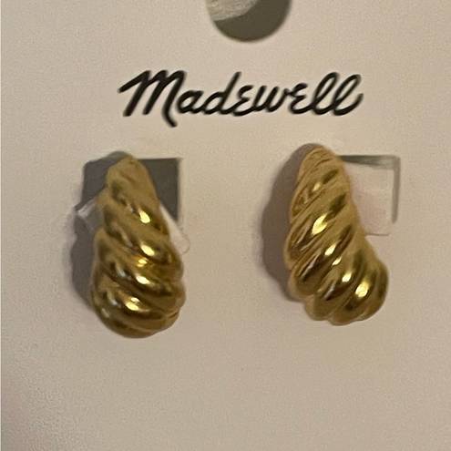 Madewell  Shell Style Gold Rippled Earrings