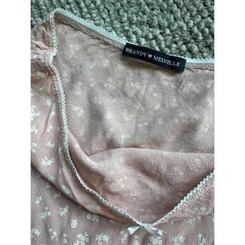 Brandy Melville  Sephira Pink Floral Slip Skirt