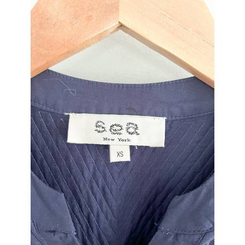 Petal Sea New York | Heidi Heart Quilt  Sleeve Tiered Dress | Navy | Sz XS
