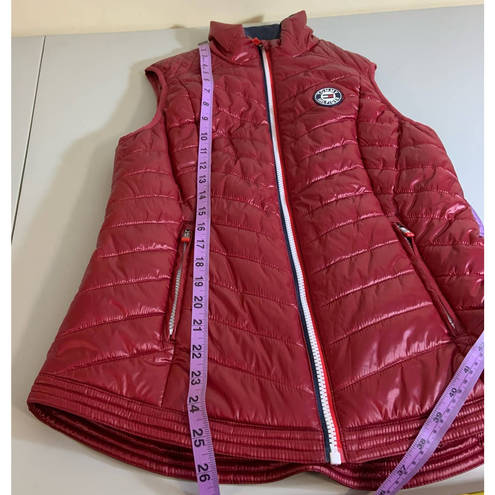 Tommy Hilfiger Women's  Quilted Pattern Sport Puffer Vest Deep Red Frost Size S/P