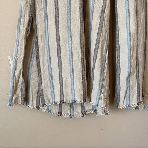 REWASH  | Tan Striped Paper Bag Cropped Pants Sz L