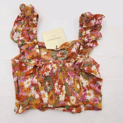 Cynthia Rowley  Square Neck Floral Crop Top, Womens Size Small