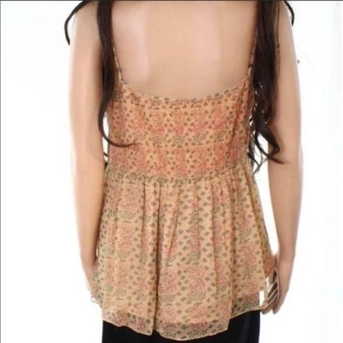 The Great EUC  peach embroidered silk peasant top