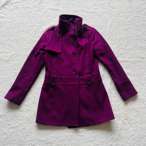 Tommy Hilfiger Plum Purple Wool Coat