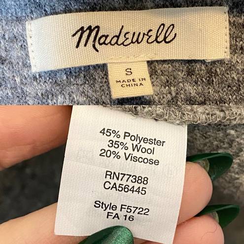 Madewell  Grey Wool Speaker Jacket Gray Women's Coat Cardigan, size Small