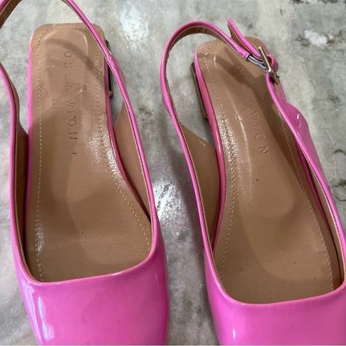 Pink Slingback Flats with Gold Heel Detail Size 7