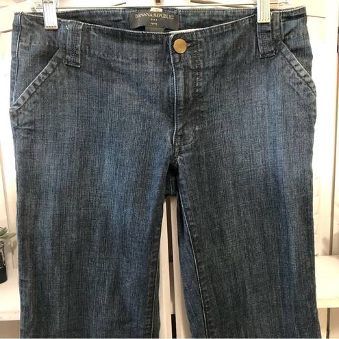 Banana Republic  dark blue low waist bell bottoms denim jeans sz 4 P