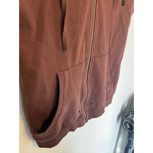 Lacoste Y2K  SPORT Chocolate Brown Zip Up Vest  w/Front Pockets sz. 40/S-M