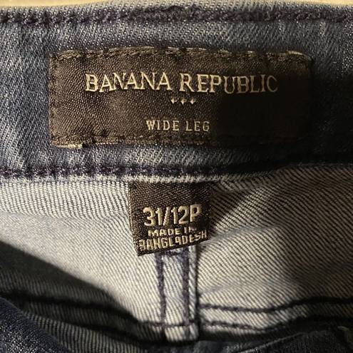 Banana Republic  High Rise Wide Leg Jeans Women Sz 31/12P  InSeam 30 Stretch