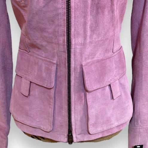 Ideology  Berlin Pink Suede Leather Moto Jacket Women's Size XS