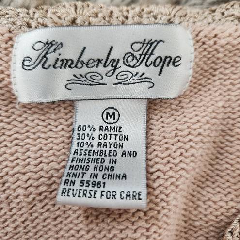 Kimberly  Hope Vintage Knit, Embroidered, and Beaded Cardigan Sweater Beige Med