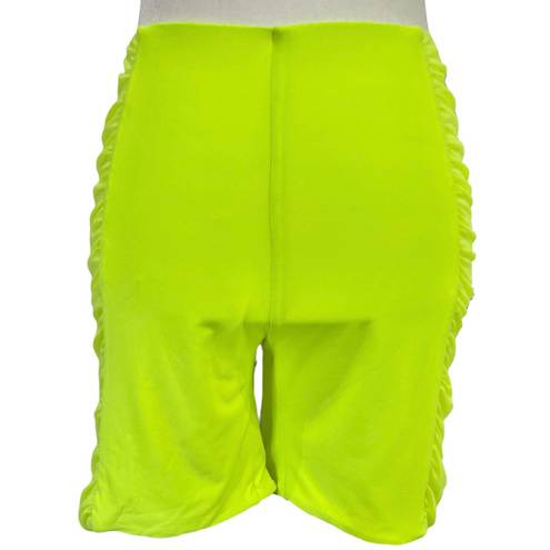 4S13NNA New 4SI3NNA Neon Mesh Side Panel Bike Shorts Yellow Green Sheer Side Biker Short