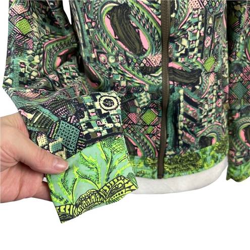 Maaji  Coastal Hills Yoga Athletic Green Zip Up Hoodie Lightweight Jacket Small