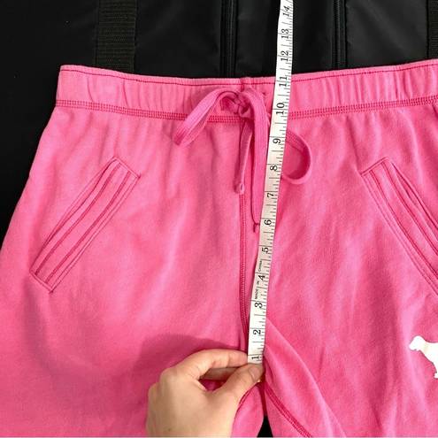 PINK - Victoria's Secret  Pink Logo Y2K Fleece Cut-off Loungewear Sweat Shorts