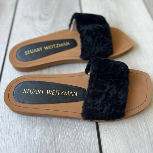 Stuart Weitzman Cammy Shearling Slide Sandals 7.5