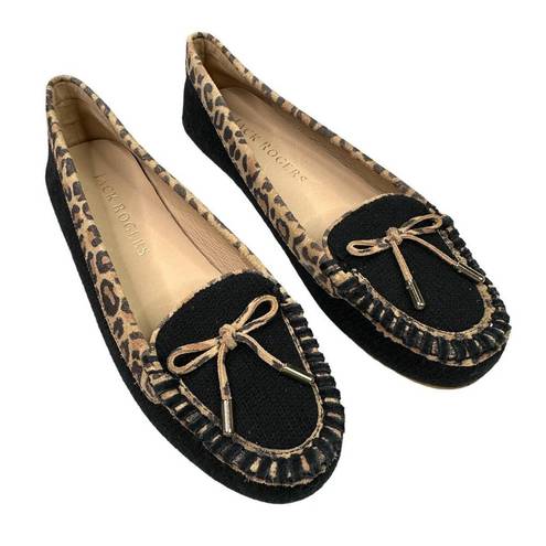 Jack Rogers  Millie Suede Leopard Trim Moccasins