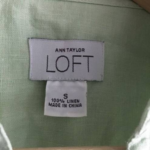 Loft  Ann‎ Taylor 100% Linen Button Down Shirt Top