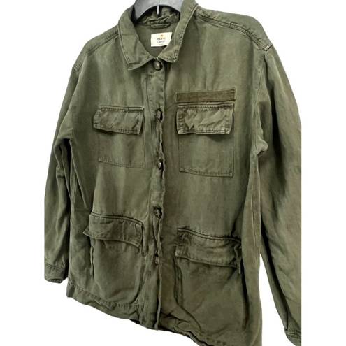 Marine layer  Jacket Womens XS Green Linen Blend Zito Chore Utility Coat Pockets