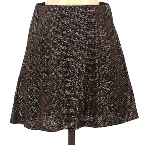 BCBGeneration NEW NWT  Pull Up Circle Skirt Black Gold Short Mini A-Line S - FLAW