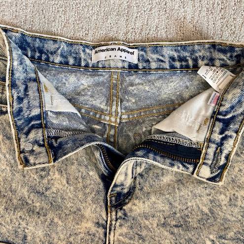 American Apparel  High-Rise 90s Acid Wash Denim Shorts, Size 24W