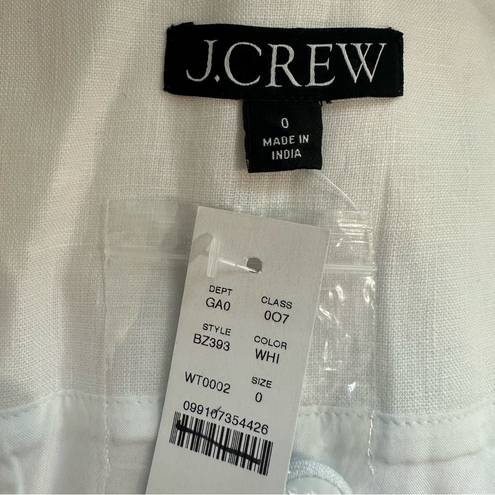 J.Crew  Scoop Neck Linen Blend Cropped Vest White Size 0 BZ393 New