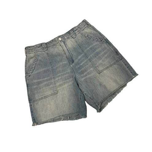 Pilcro NWT,  Super High Rise Oversized Bermuda Shorts with Fringe Hem, Sz 29