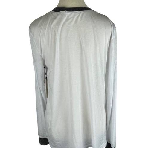 Treasure & Bond  white and dark gray long sleeve ringer t-shirt sz S loose fit