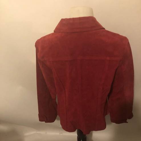 Dress Barn  red leather jacket size medium