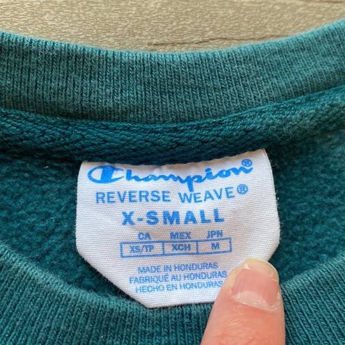 Champion Vintage X-Small  Reverse Weave Crewneck Sweater Turquoise/ Aquamarine