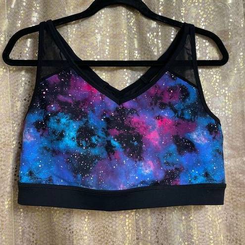 Torrid  Active Galaxy Mesh Strappy Sports Bra Black Blue Space 2X 18/20