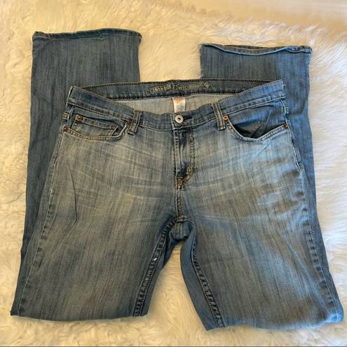 No Bo Free with Purchase  Denim Jeans medium wash broken in wide/bootcut leg 15