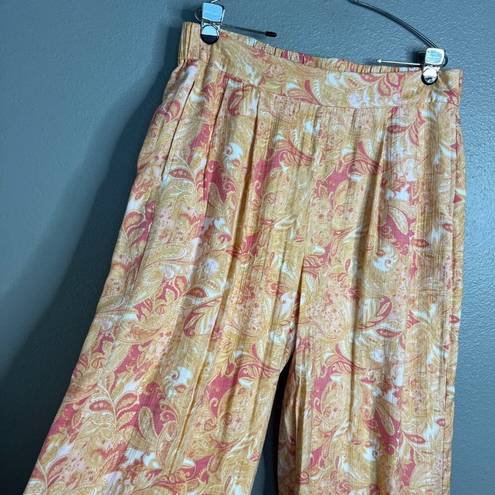 Wonderly NWOT  Pull On Wide Leg Floral Print Pants w/ Pockets Lined Plus 1X