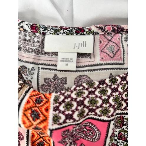 J.Jill  Pink and Orange Paisley Tank Top - Size M