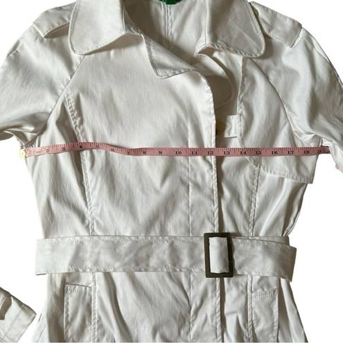 United Colors Of Benetton  Cream Trench Coat Cotton Size Medium EU 44 Midi