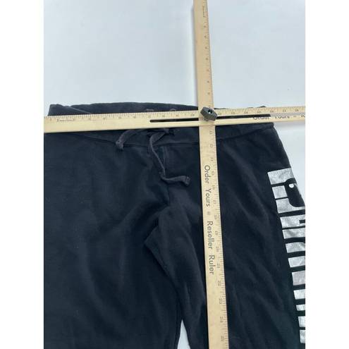 Fabletics  Pants Womens Medium Black Silver Joggers Capri Athletic Cropped Sweats